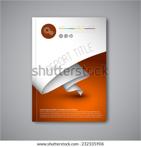 Modern Vector abstract brochure / book / flyer design template with paper