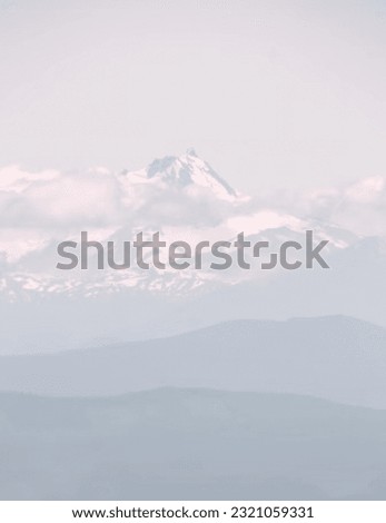 silhouette of mountains and white mountains