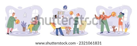 Game together. Family fun. Friendship time. Vector illustration. Family time spent playing games cultivates sense of belonging and togetherness Board games offer delightful escape from ordinary