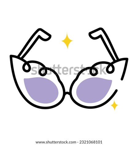 Hand drawn icon of party glasses 