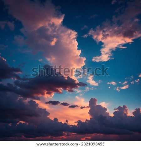 The natural sky is a mesmerizing canvas, painted with vivid hues. It captivates with shifting clouds, radiant sunsets, and twinkling stars. It's a source of inspiration, offering solace and wonder. Wh Royalty-Free Stock Photo #2321093455