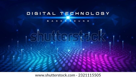 Digital technology metaverse neon blue pink background, cyber information, abstract speed connect communication, innovation future meta tech, internet network connection, Ai big data, illustration 3d Royalty-Free Stock Photo #2321115505