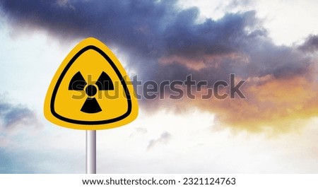 warning sign on sky background