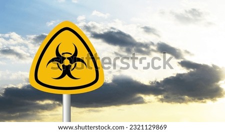 warning sign on sky background