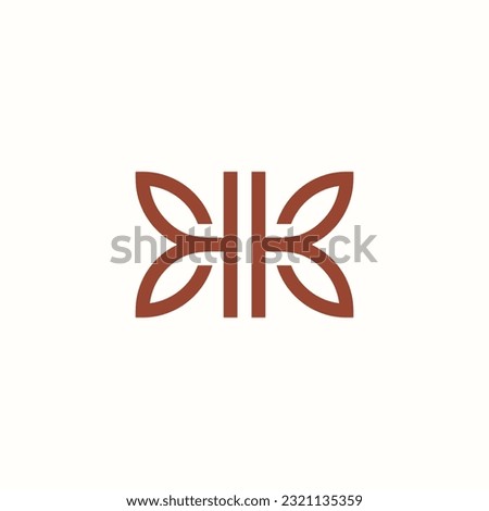 letter kk with butterfly logo design vector silhouette illustration Royalty-Free Stock Photo #2321135359