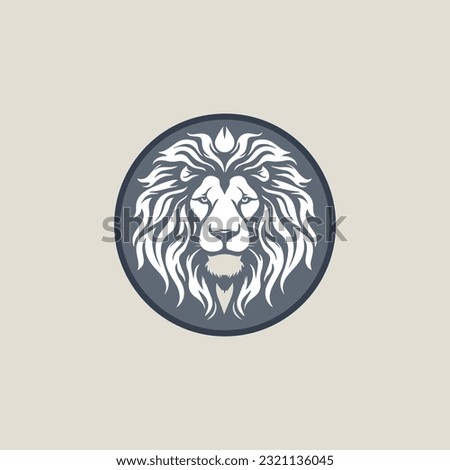 Lion head vector logo design, abstract lion logo Royalty-Free Stock Photo #2321136045
