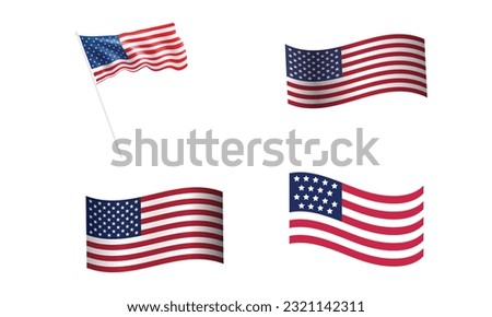 American flag isolated on black background