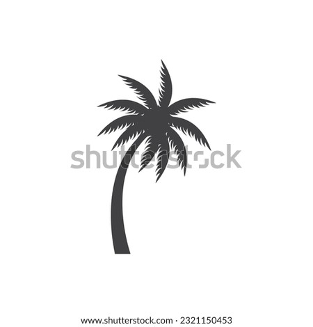 Coconut Tree Logo, Palm Tree Sunset Beach Vector, Elegant Minimalist Simple Design, Symbol Template Icon Royalty-Free Stock Photo #2321150453