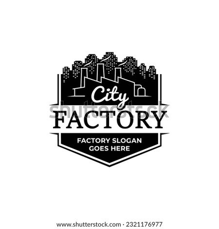 City factory logo design template. Vector and illustration.