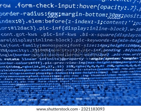 Programmer typing new lines of HTML code. Project managers work new idea. Programmer developer screen. Software development