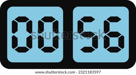 Vector image of blue screen digital alarm clock.