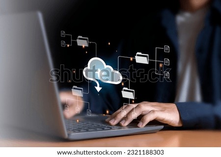 Cloud storage technology, big data visualization technology and simultaneous analysis of the database. data file transfer cyber data for financial online marketing