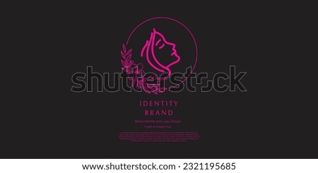 women and flower for logo design and branding or nature idea Royalty-Free Stock Photo #2321195685