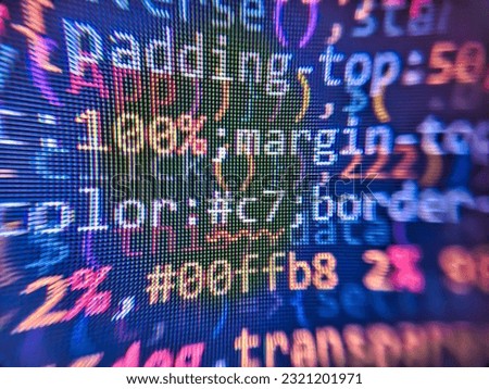 Lots of digits on the computer screen. HTML code on computer screen isolated on background