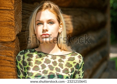 Close up portrait of a young beautiful blonde girl 