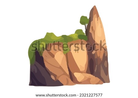 mountain rock island vector illustration