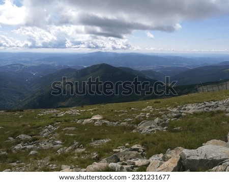 Beautiful landscape with mountains and cloudy skye in Tatra, Slovakia