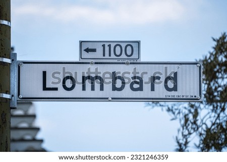 A Lombard street sign in San Francisco California