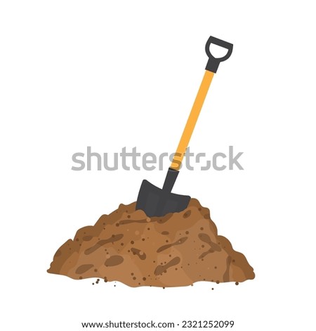 garden shovel in the heap of soil -vector illustration Royalty-Free Stock Photo #2321252099