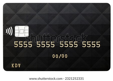 Debit card closeup on transparent background for design purpose