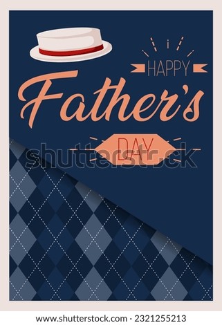 Blue and Orange Theme Vertical Father's Day Greeting Card and Poster Template Design
