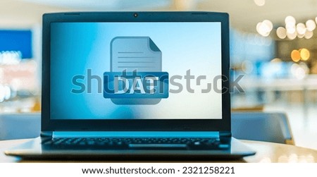 Laptop computer displaying the icon of DAT file