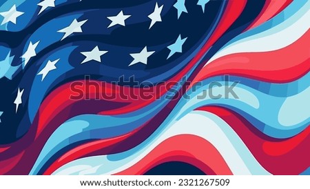 USA Abstract Flag Vector Background with elements of the american flag Star in red and blue colors
