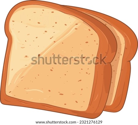 vector toasted bread slice cartoon