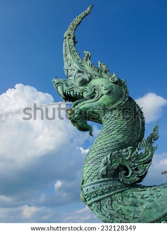 One of the Naga statues at Songkhla Beach, Hadyai