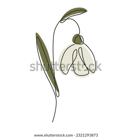 One line continuous of flower, single line drawing art, floral illustration, botanical flower isolated, simple art design, abstract line, vector for frame, fashion design, web images, packaging