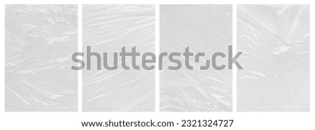 Collection transparant wrinkled plastic, plastic or polyethylene bag texture Royalty-Free Stock Photo #2321324727