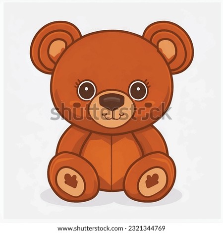 cute lovely teddy bear animal character vector illustration