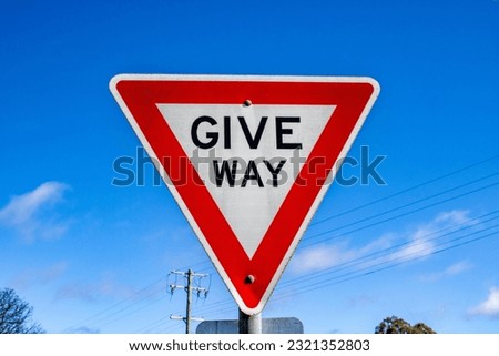 A shot of traffic sign saying give way in Emmaville in Australia