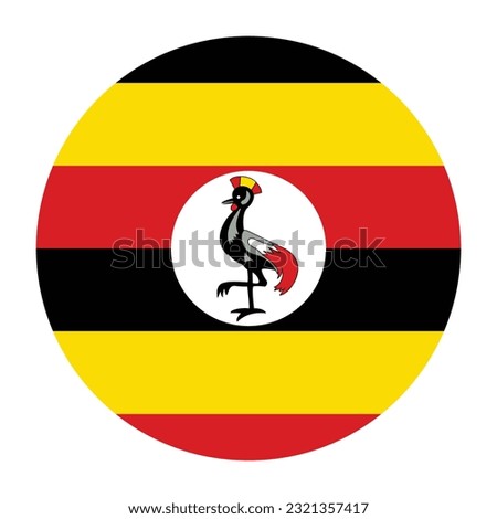 The flag of Uganda. Flag icon. Standard color. Circle icon flag. Computer illustration. Digital illustration. Vector illustration.