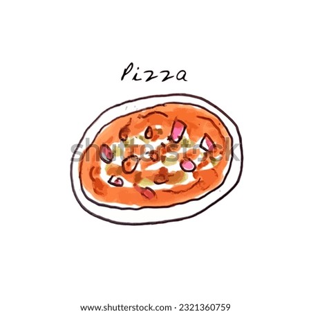 Home made pizza, hand drawn style vector illustration