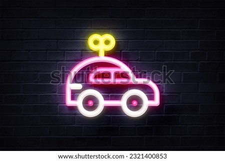 Neon Toy neon sign, glowing logo, glow icon