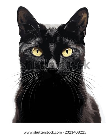 Mysterious Black Cat design, Black Cat illustration
