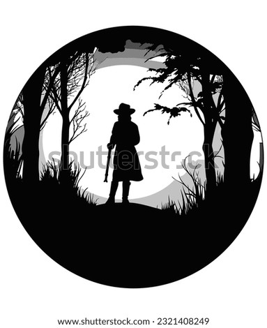  vector witch vector silhouette, Mystical Shadow design