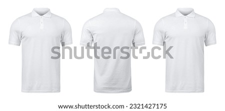 White Polo mockup front and back used as design template Royalty-Free Stock Photo #2321427175
