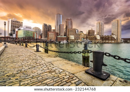 Boston, Massachusetts, USA Skyline at Fan Pier.