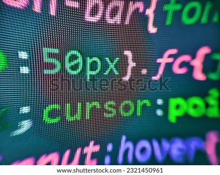 Developer working on source codes on computer at office. Computing, cyberspace , future and innovation concept. Binary digits code editing. Modern application