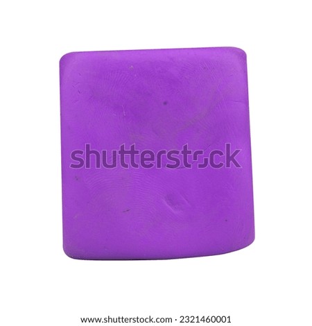 plasticine purple square isolated on white background single one.