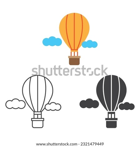 Hot Air Balloon Icon Set Vector Design.