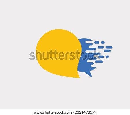 chat logo. in blue and yellow color