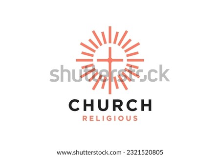 Cross logo design vector or logo for christian church