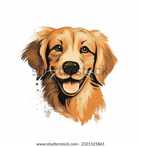Adorable Dog and Puppy illustration graphic design, cute dogs, puppies, smiling, head, little