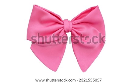 Fashionable hair bow design in beautiful color made out of satin fabric with white background. A great hair accessory for girls and women. Royalty-Free Stock Photo #2321555057