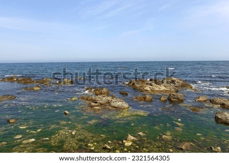 The blue sky, sea, and coastal scenery in Pohang