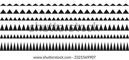 Zig zag border pattern set. Repeating wavy lines collection. Graphic design elements for decoration, banner, poster, template. Vector Royalty-Free Stock Photo #2321569907