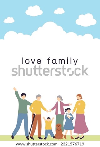 Illustration of a three-generation family